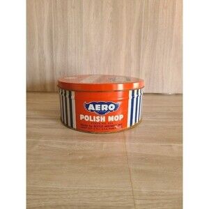 Vintage Aero polish mop 7" tin with lid No. 424